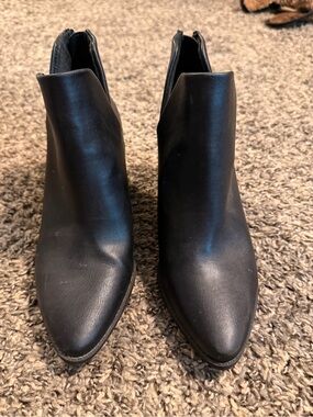 Women's Black Pointed Toe Ankle Booties - Sleek Minimalist Design